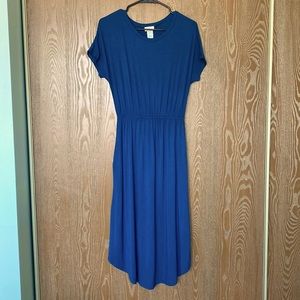 Teal midi dress with pockets!